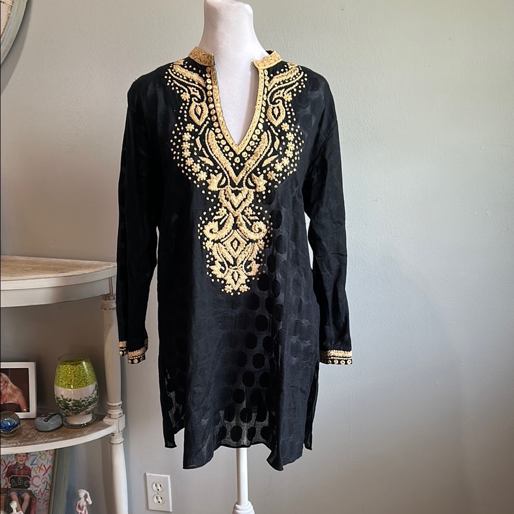 [Sulu] Black Tunic with Gold Embroidery - Size 10